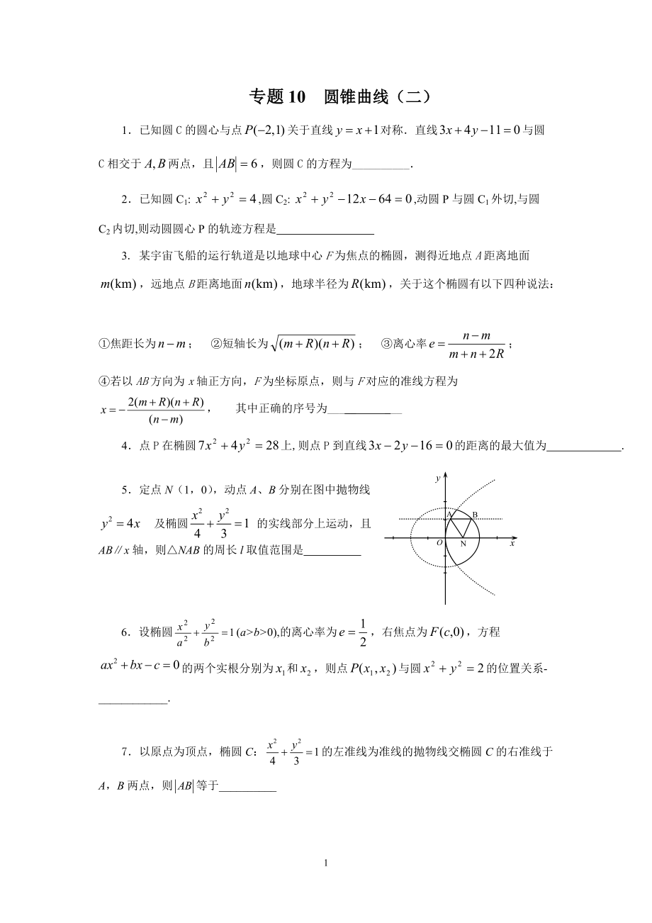 圆锥曲线（二）_第1页