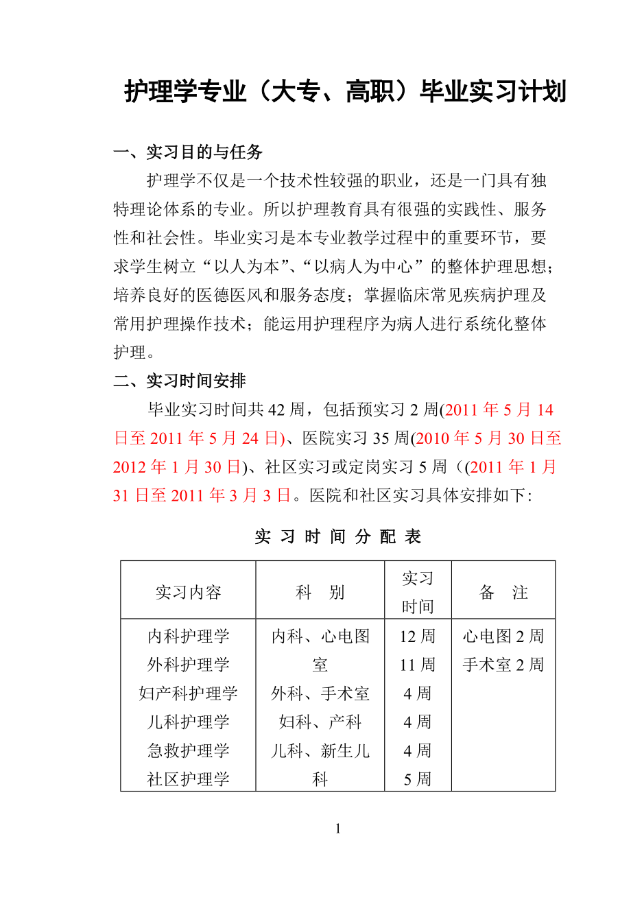 护理专业实习手册