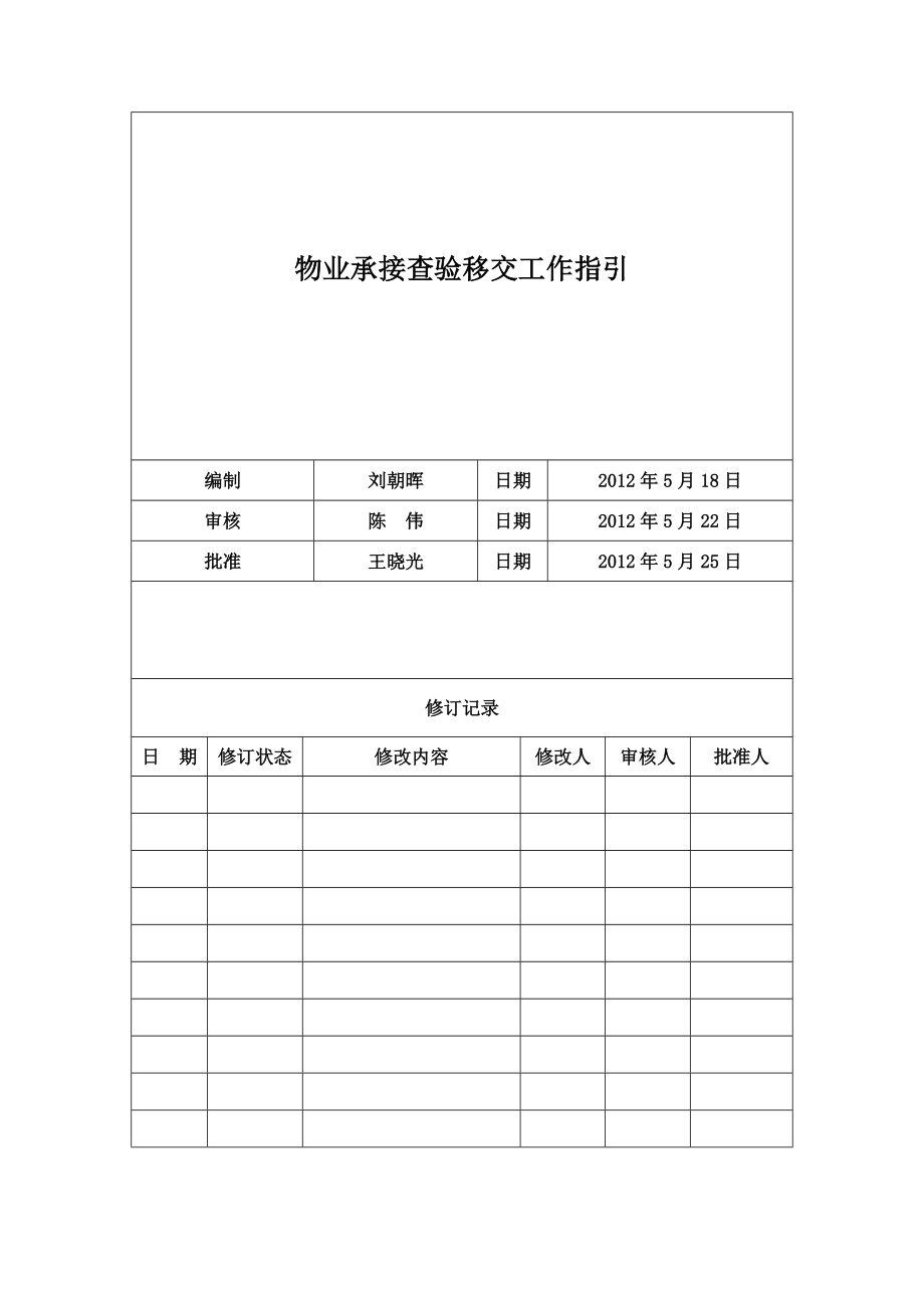 物業承接查驗移交工作指引新編制0521