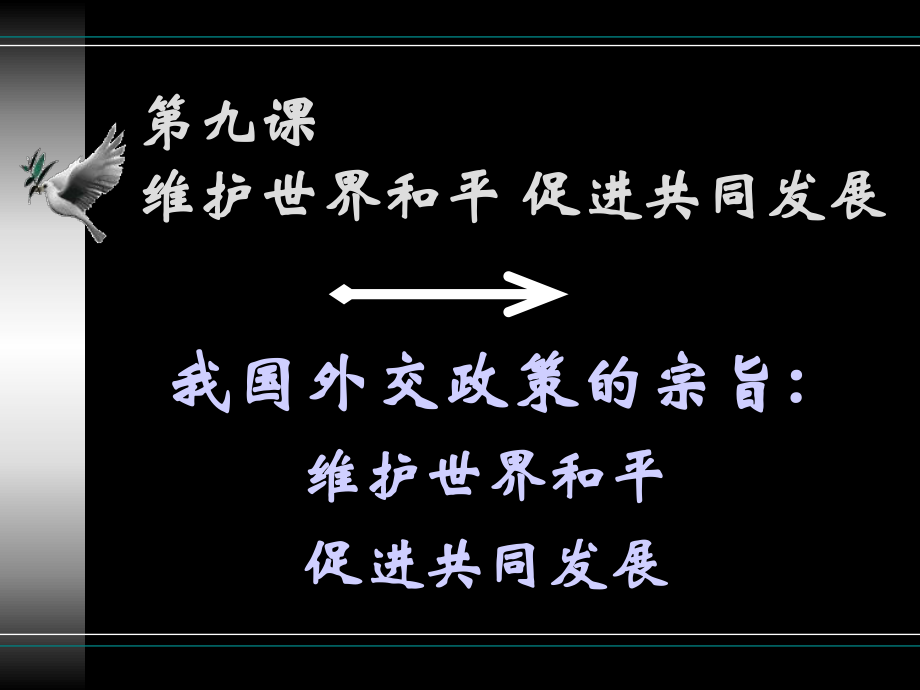 高一政治必修2课件4.9.3我国外交政策的宗旨_第1页