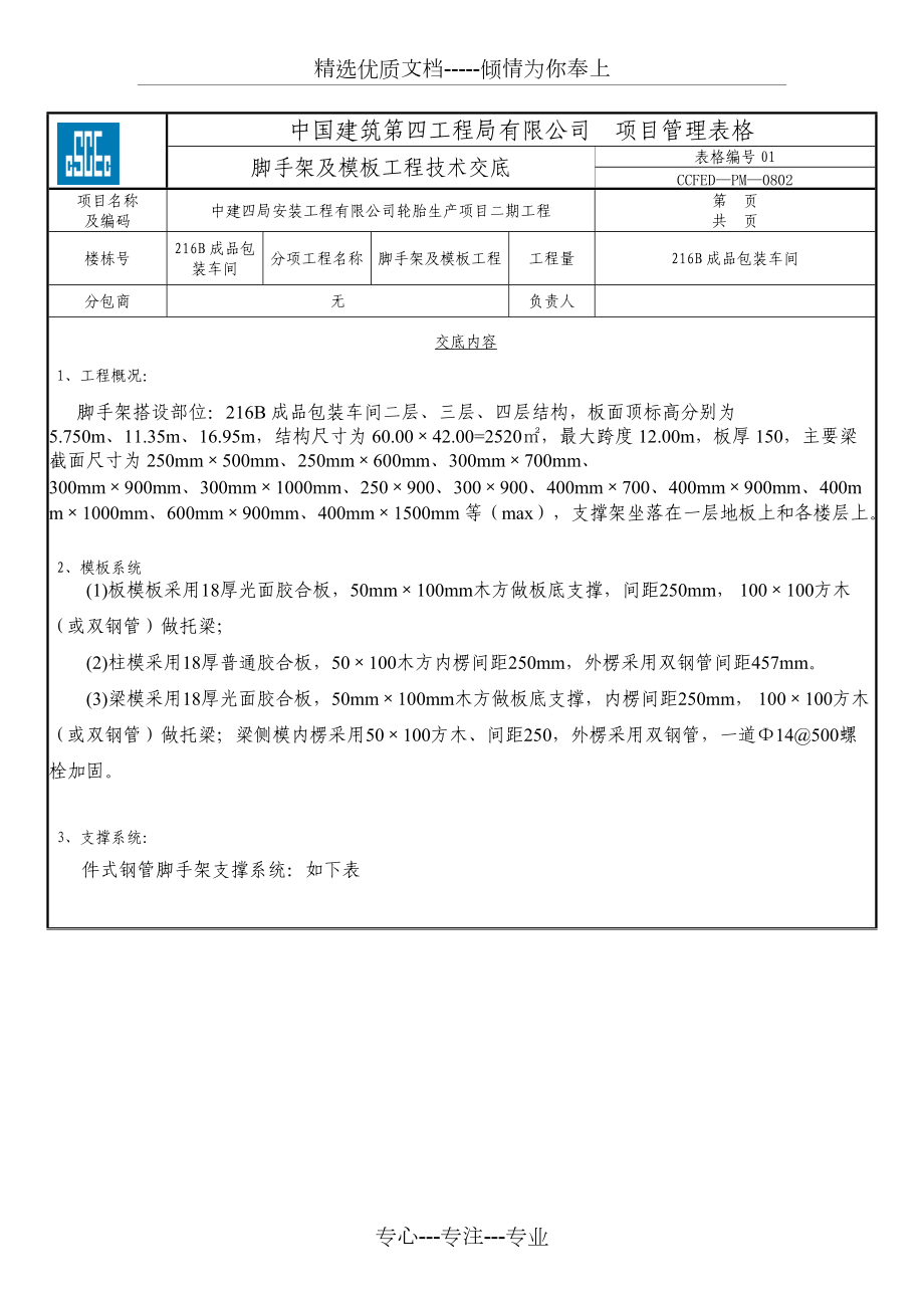 216B模板工程技术交底课件(共11页)_第1页