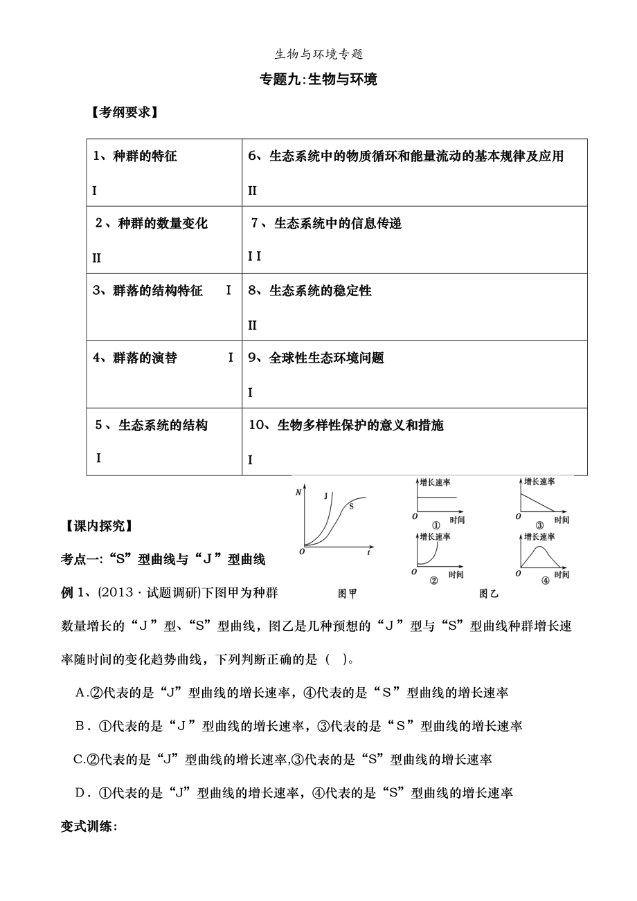 生物与环境专题_第1页