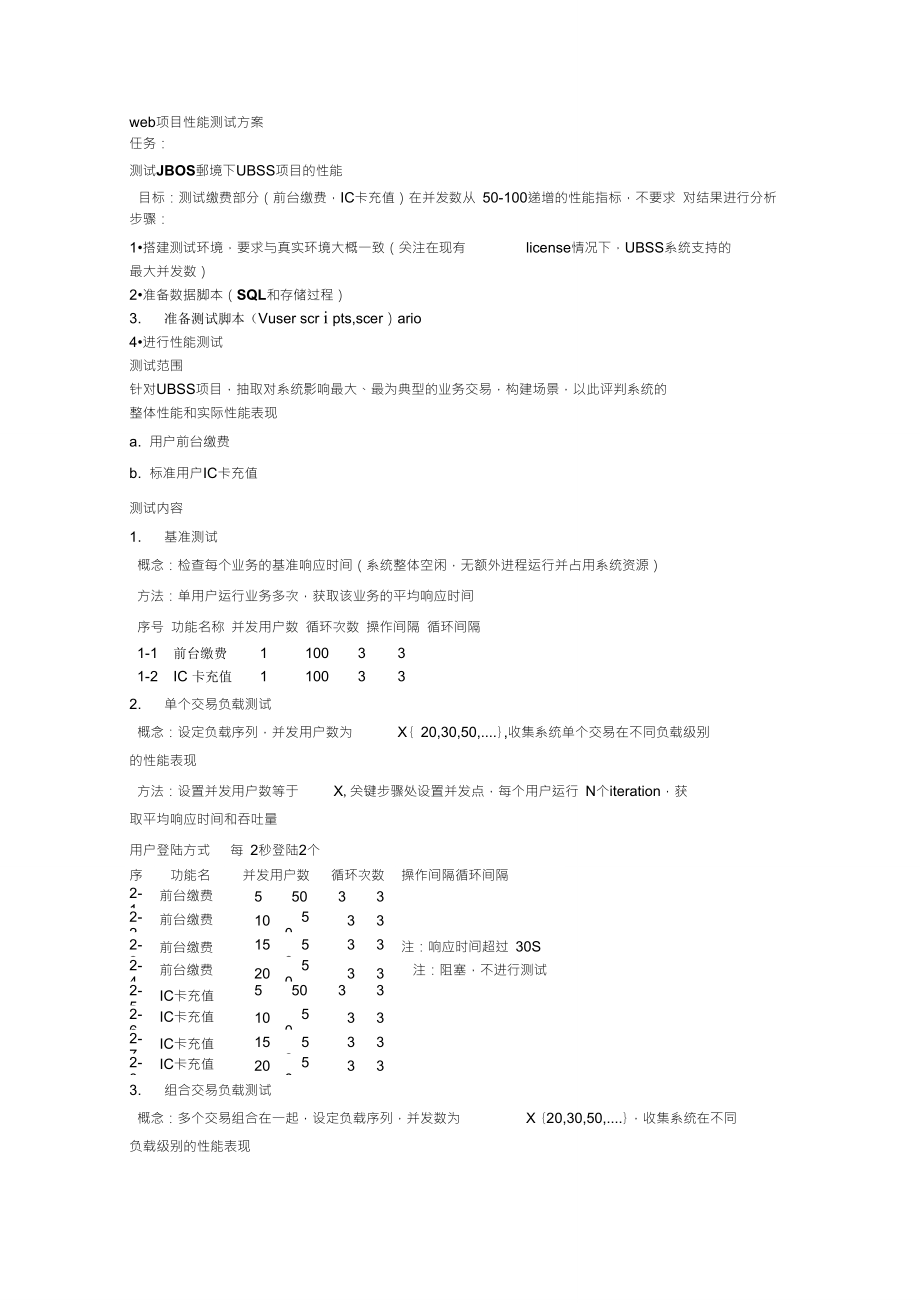 web項目性能測試方案_第1頁