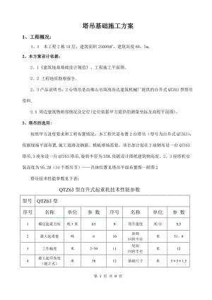 塔吊基礎專項施工方案 2