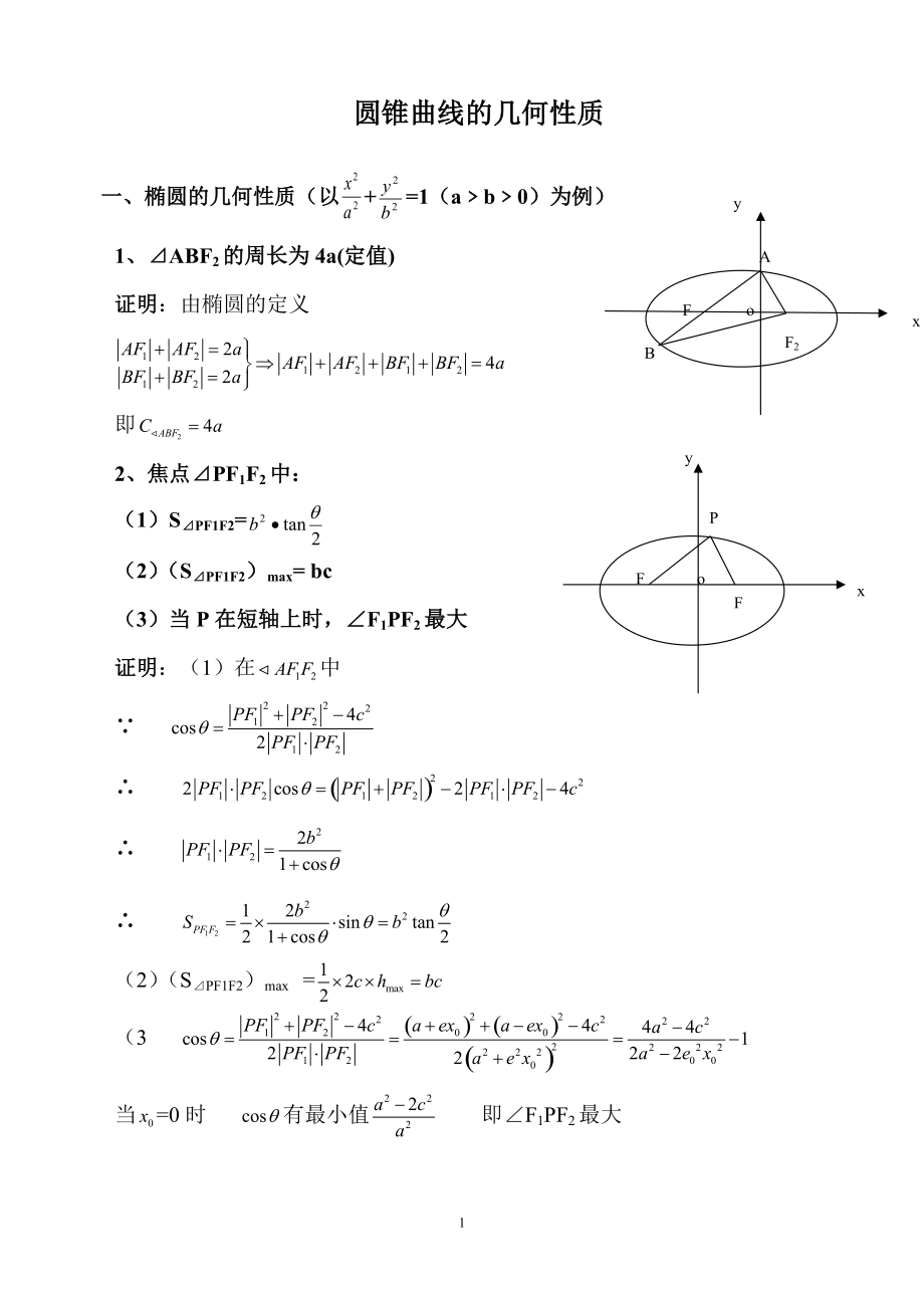 圆锥曲线的几何性质_第1页