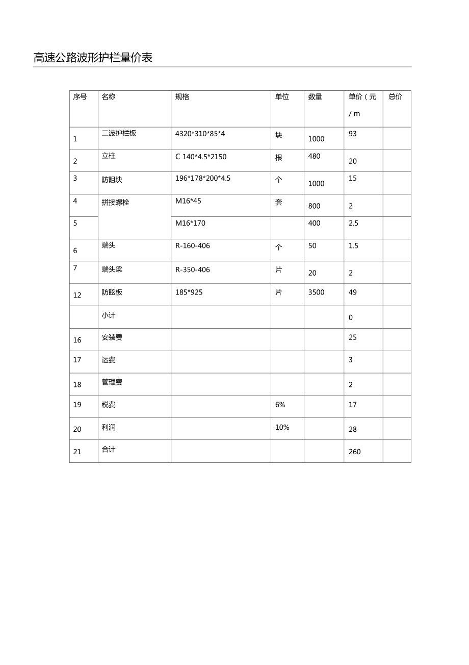 楼梯扶手报价表图片