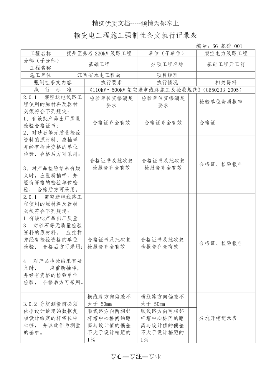 强条执行记录(基础工程)(共7页)_第1页