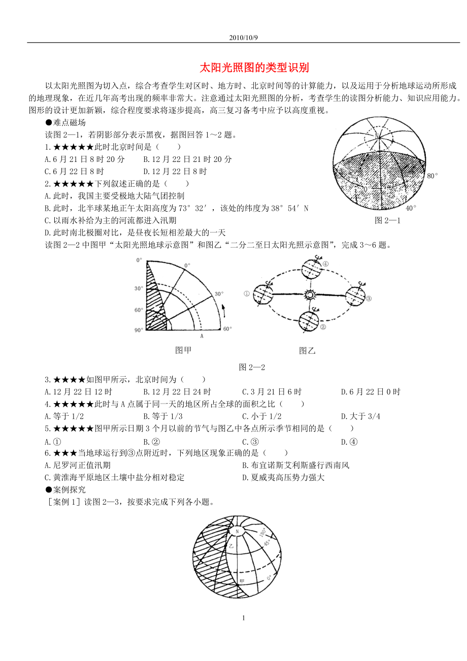 太阳光照图经典全攻略_第1页