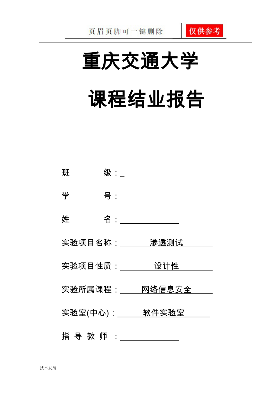 网络信息安全渗透测试一类优选_第1页