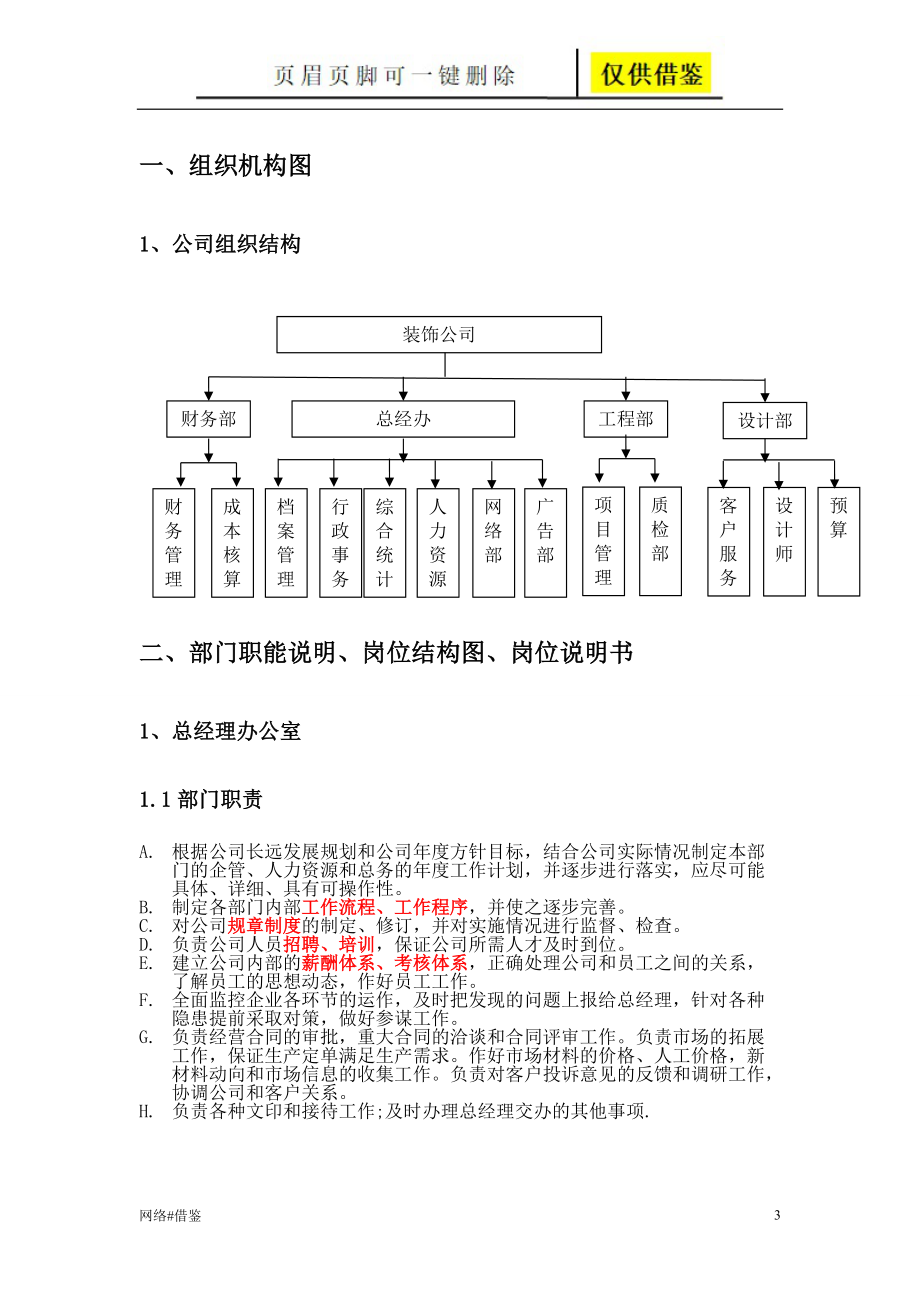 裝飾公司組織架構與職位技術研究