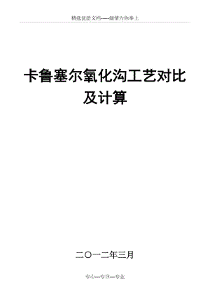 卡魯塞爾氧化溝工藝對比及計(jì)算(共31頁)