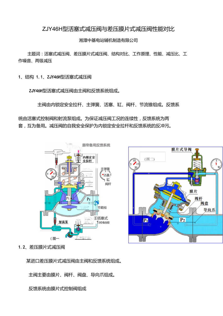 先導(dǎo)活塞式減壓閥與膜片差壓式減壓閥對比_第1頁