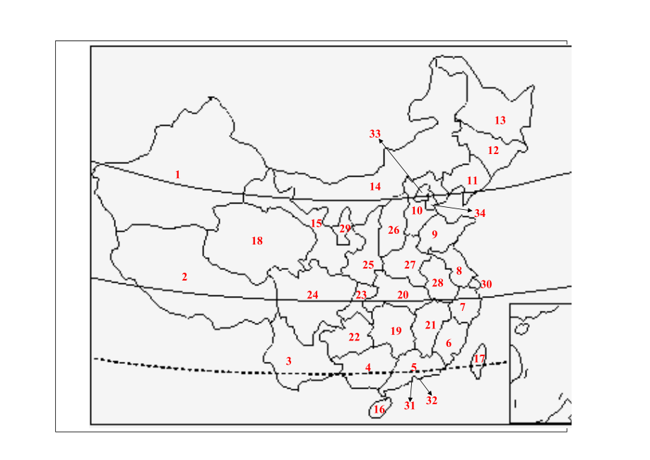 中国省会城市地图空白图片