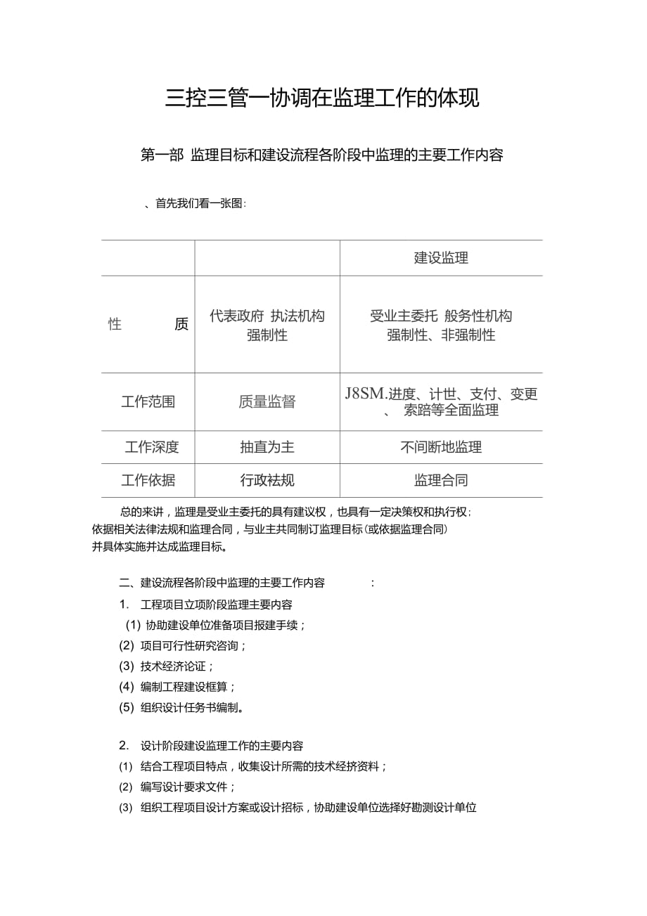 三控三管一協(xié)調(diào)在監(jiān)理工作的體現(xiàn)_第1頁