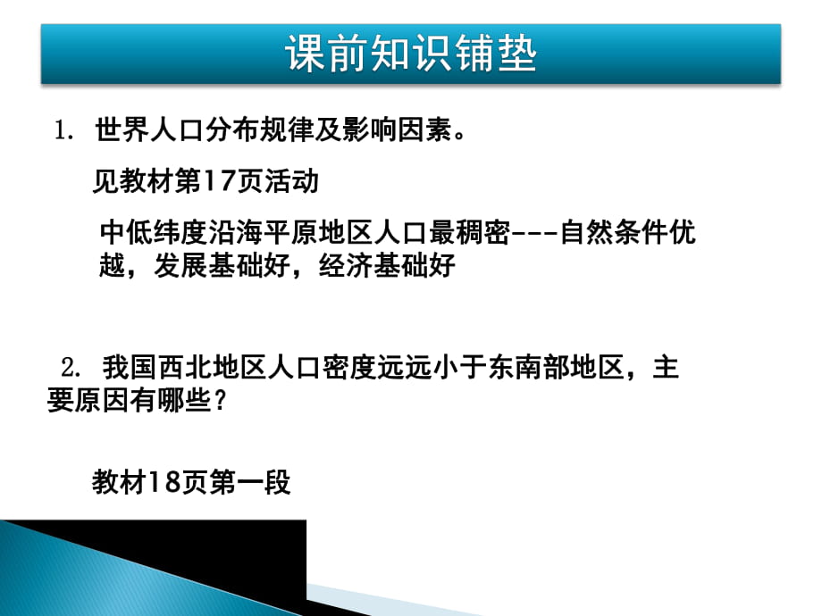 魯教版高中地理必修二第一單元第3節(jié)《人口分布與人口合理容量》課件_第1頁