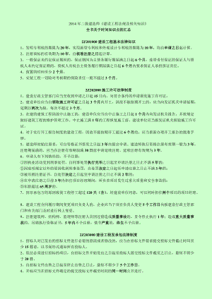 二級建造師考試 建設工程法規(guī)及相關知識 時間+數字知識點匯總