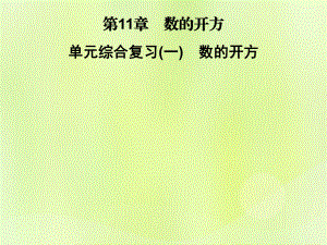 2018秋八年級數(shù)學上冊 第11章 數(shù)的開方 單元綜合復習（一）數(shù)的開方習題課件 （新版）華東師大版