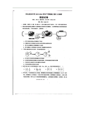 河北省武邑中學(xué)高三下學(xué)期第二次調(diào)研理科綜合試題 掃描版含答案