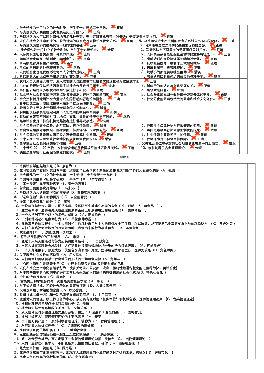 社会学概论小抄(自制)_第1页