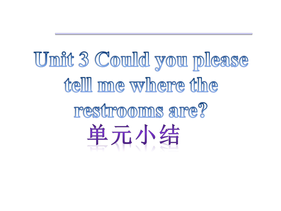 【單元小結(jié)】新目標九年級英語+Unit+3+Could+you+please+tell+me+where+the+restrooms+are（共10張PPT）_第1頁