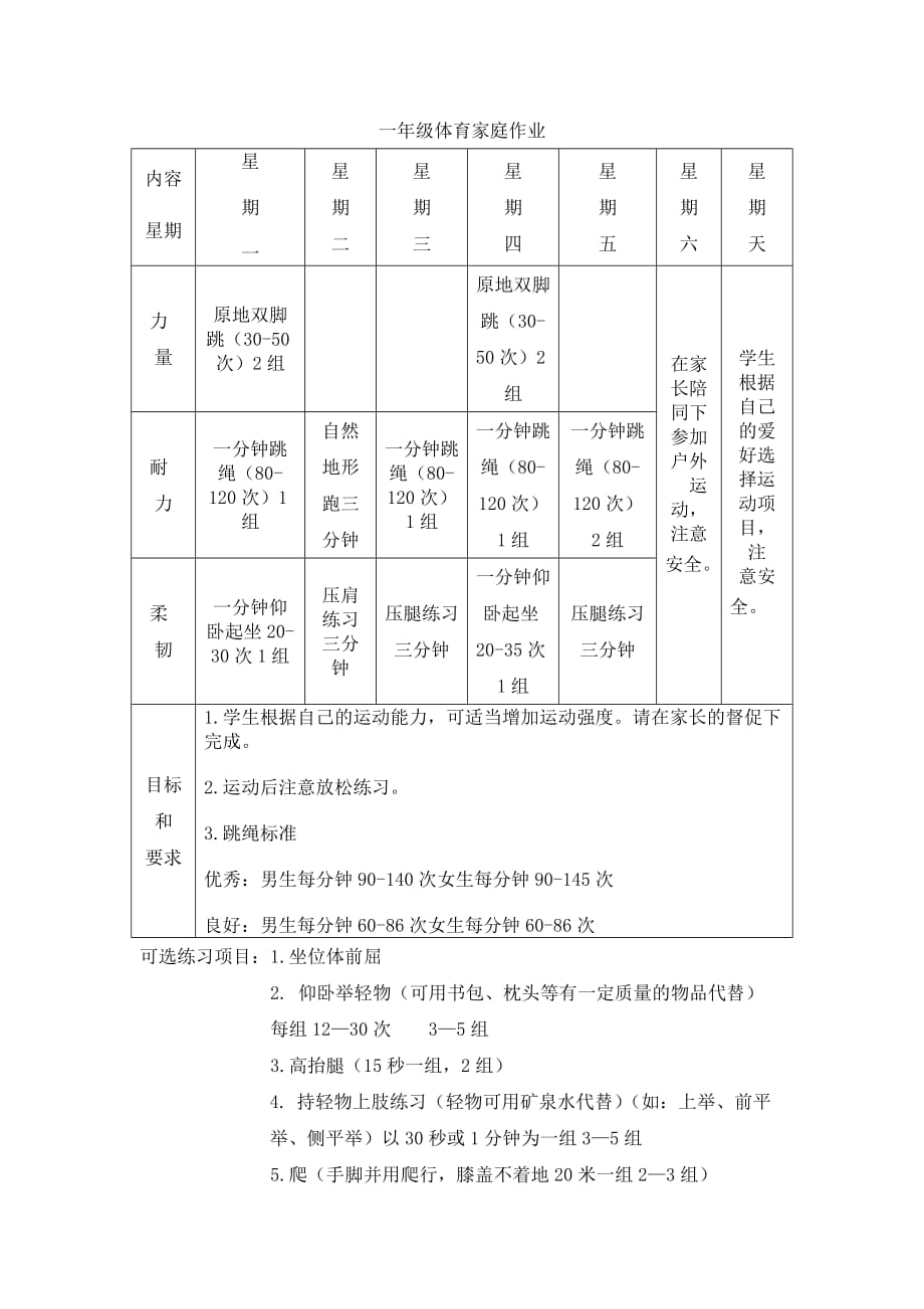 体育表格 作业图片