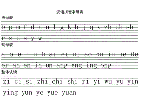 [小學(xué)一年級(jí)]漢語(yǔ)拼音書(shū)寫(xiě)規(guī)范和拼音格