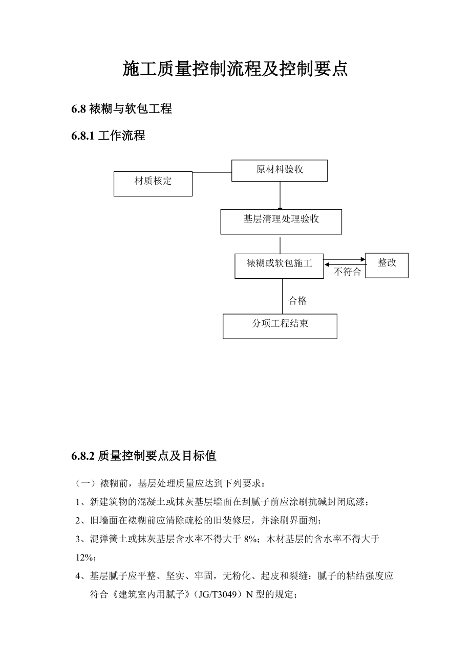 【中海地產(chǎn)】施工質(zhì)量控制流程及控制要點：裱糊與軟包工程_第1頁