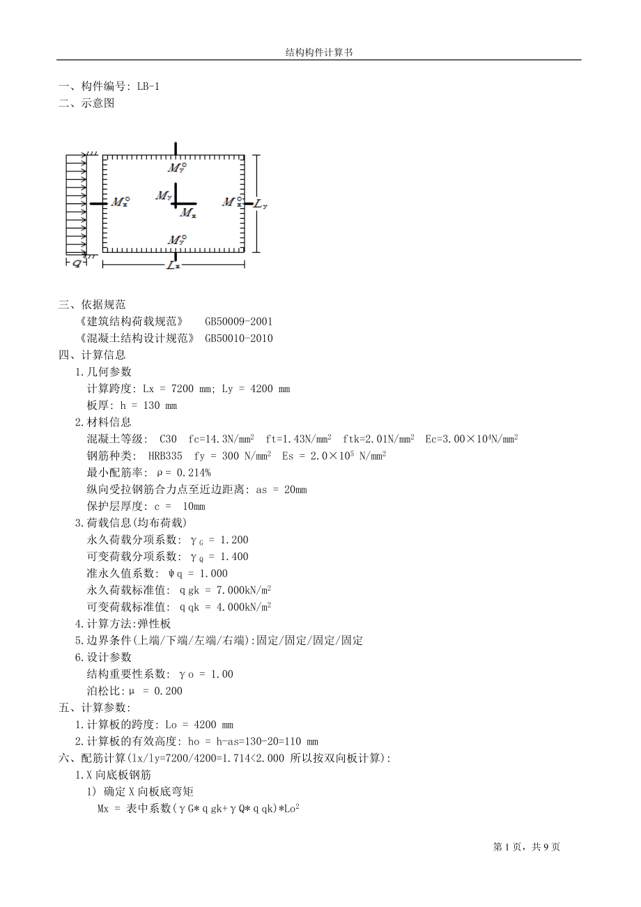 楼板结构构件计算书_第1页