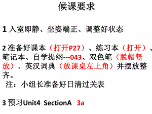 人教 九年級英語Unit 4 SectionA 3a (共18張PPT)