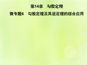 2018秋八年級數學上冊 第14章 勾股定理 微專題6 勾股定理及其逆定理的綜合應用習題課件 華東師大版