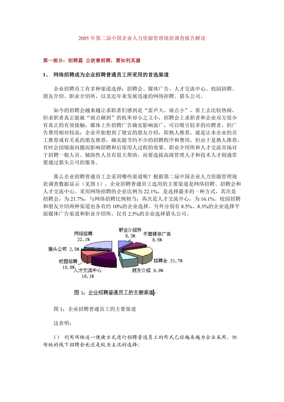 中国企业人力资源管理现状调查报告解读_第1页