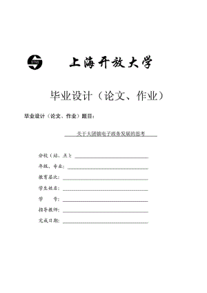 電大畢業(yè)論文 本科 行政管理專業(yè) 《關(guān)于大團(tuán)鎮(zhèn)電子政務(wù)...