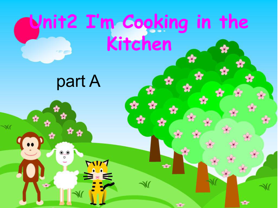 四年级下册英语课件-Unit 2 I‘m Cooking in the Kitchen part A陕旅版_第1页