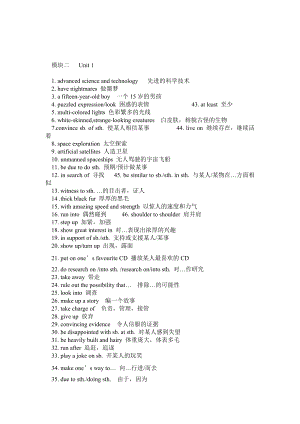 牛津高中英語(yǔ)模塊二unit13 短語(yǔ)詞組總結(jié)