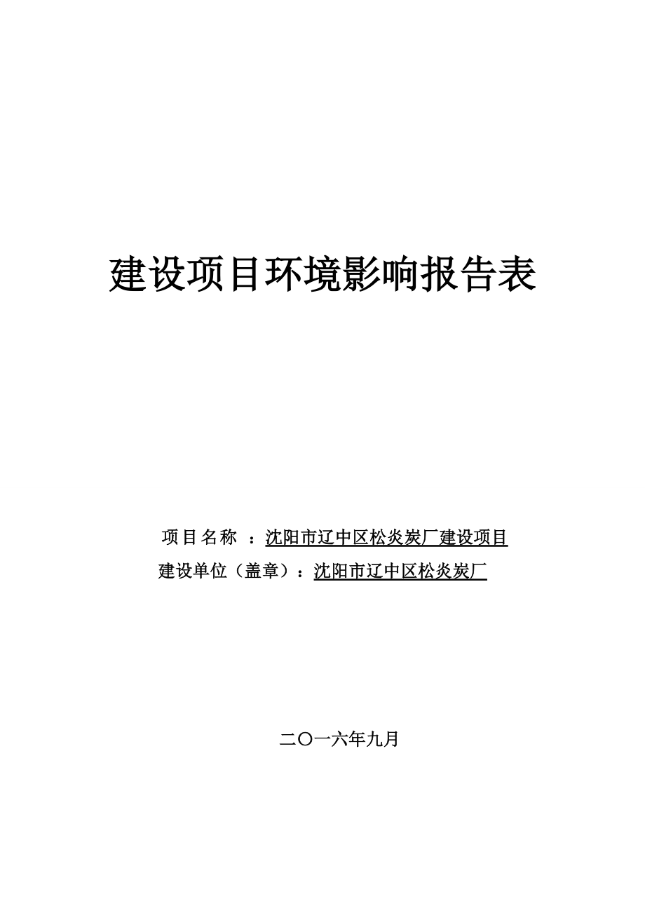 沈阳市辽中区松炎炭厂建设项目_第1页