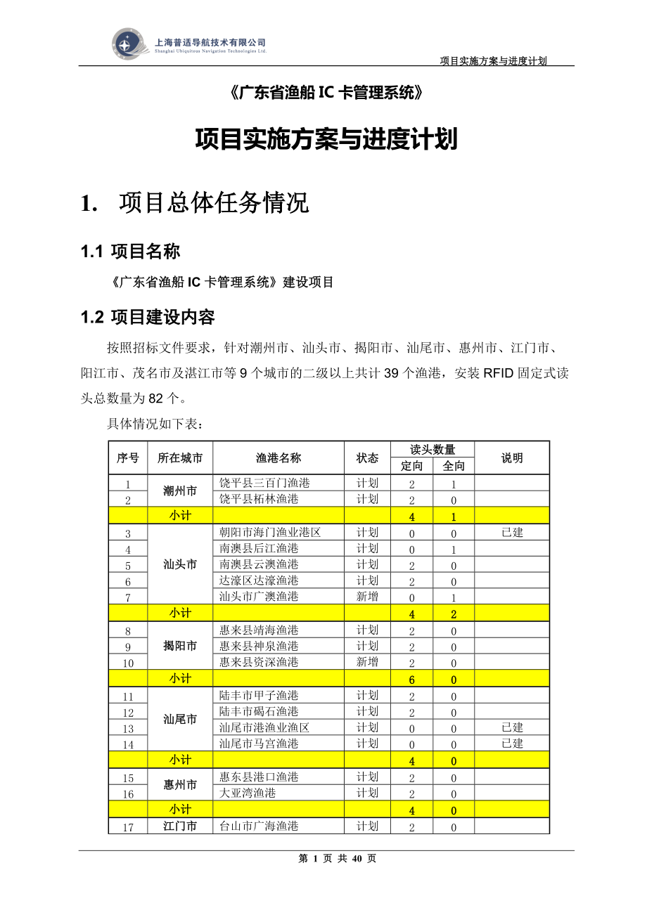 《广东省渔船IC卡管理系统》建设项目实施勘察方案_第1页