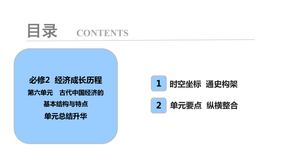 2019届高考历史 北师大版 一轮复习考点探究 课件：必修2 第6单元 单元总结升华_第1页