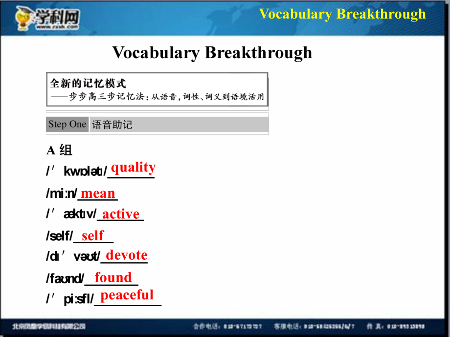 【新人教版 必修一】2013-2014學年高中英語 Unit 5 Vocabulary Breakthrough_第1頁