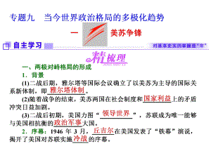 2017-2018學(xué)年人教版高中歷史 專題九一美蘇爭鋒