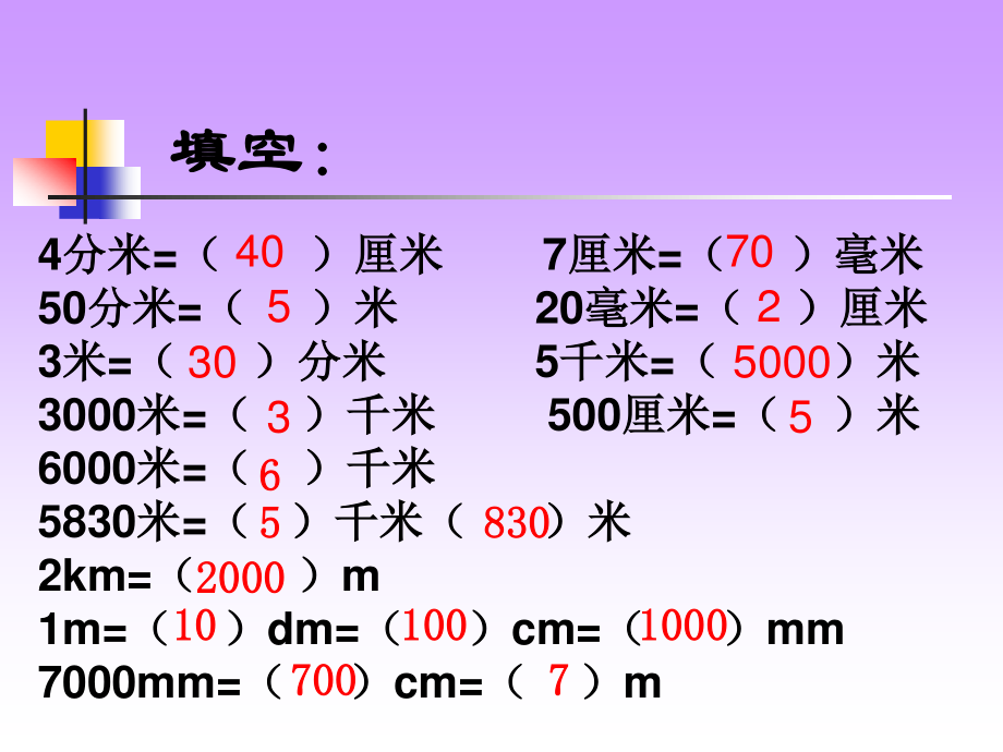 毫米,分米,千米的認識複習