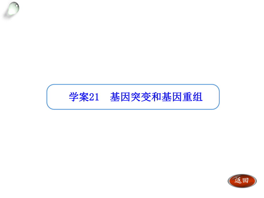 【金版方案】2014高考生物一輪復(fù)習(xí)“學(xué)案”課件：第21講基因突變和基因重組_第1頁