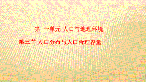 2017--2018學(xué)年魯教版必修二第一單元+第3節(jié)　人口分布與人口合理容量+課件（41張）