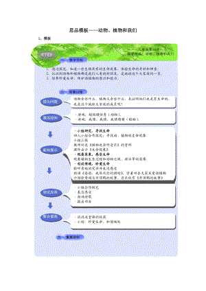 人教版小學品德與生活二年級下冊《動物、植物和我們》教案