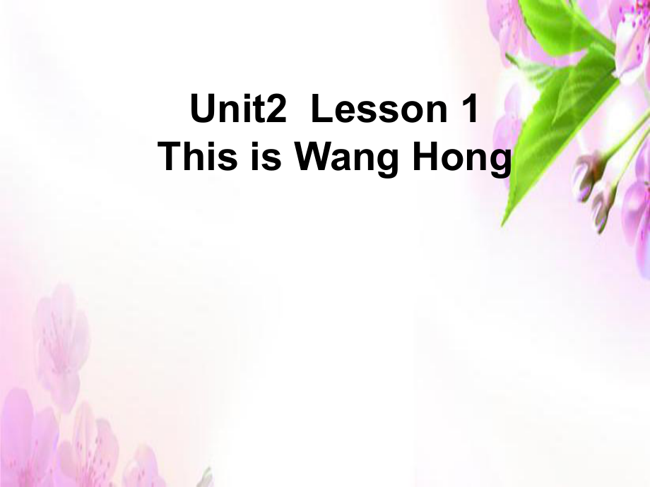 三年級上冊英語課件－Unit 2 Lesson 1《This is WangHong》｜魯科版（五四制）（三起） (共7張PPT)_第1頁