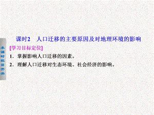 2017-2018高中地理 1.2.2 人口遷移的主要原因及對地理環(huán)境的影響課件必修2