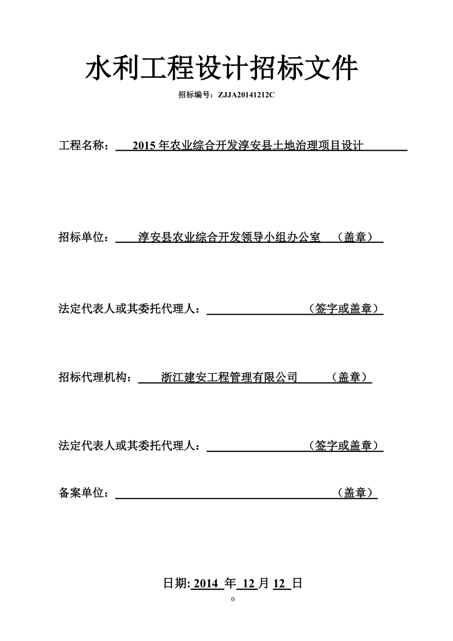 水利工程设计招标文件_第1页