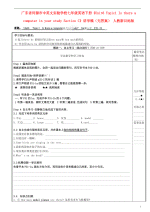 七年級英語下冊《Unit6 Topic1 Is there a computer in your study Section C》講學(xué)稿