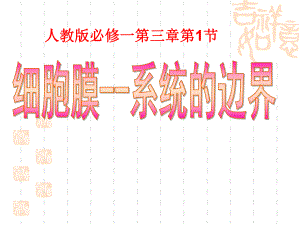 人教版高中生物必修一第三章第一節(jié)《細胞膜——系統(tǒng)的邊界》教學課件