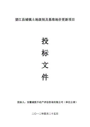 望江基準(zhǔn)地價標(biāo)書