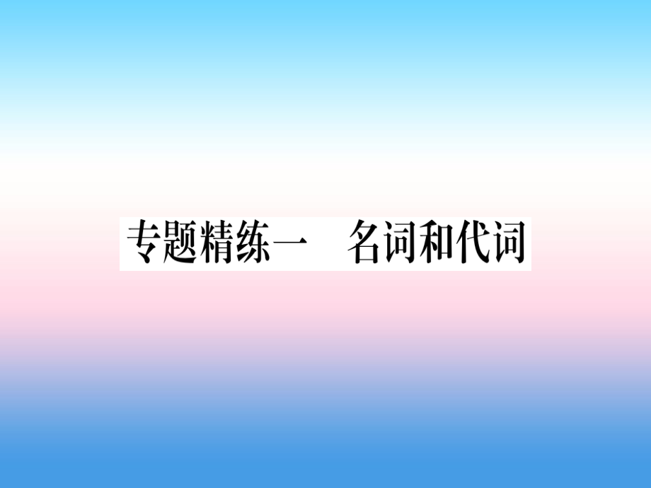 （課標）中考英語準點備考 專題精練一 名詞和代詞課件_第1頁